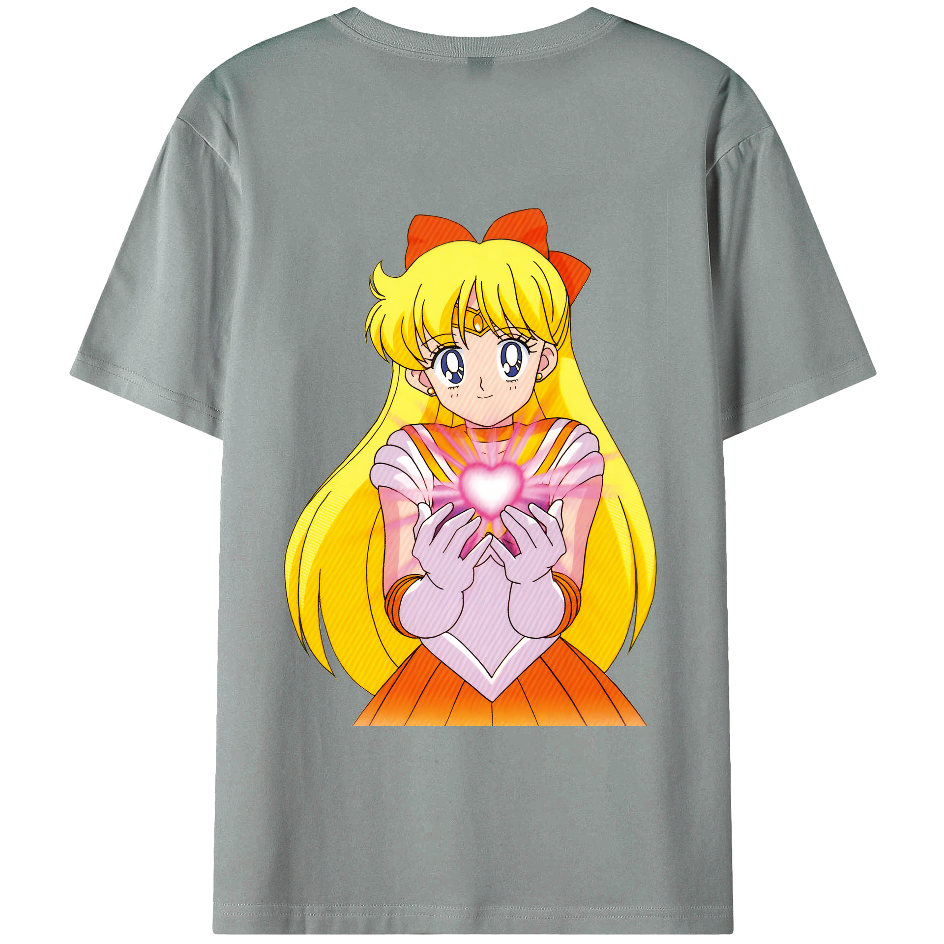 （画像用） 美少女戦士セーラームーン 愛野 美奈子 あいの みなこ Sailor Moon Aino Minako 綿100％ メンズ半袖Tシャツ（バックプリント） 通気性